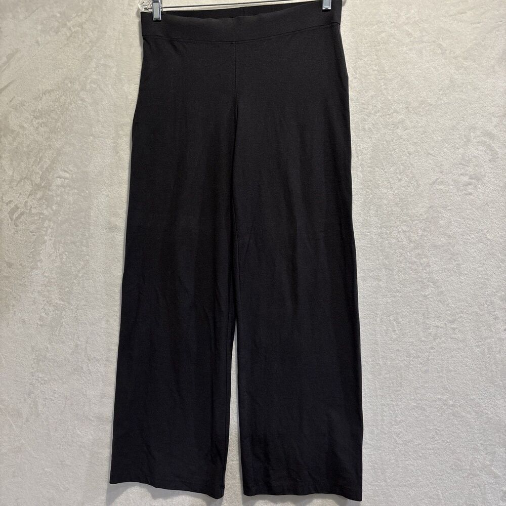 Eileen Fisher Women's Washable Stretch Crepe Pants Pull On Wide Leg Gray Small